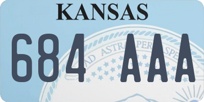 KS license plate 684AAA