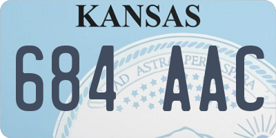 KS license plate 684AAC