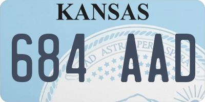 KS license plate 684AAD