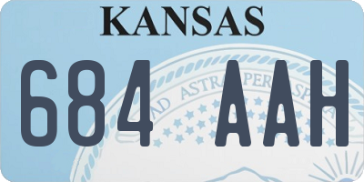 KS license plate 684AAH