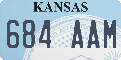 KS license plate 684AAM