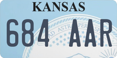 KS license plate 684AAR