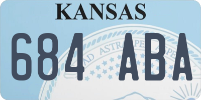 KS license plate 684ABA