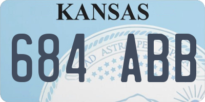 KS license plate 684ABB