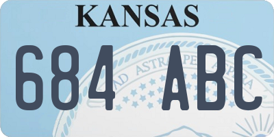KS license plate 684ABC