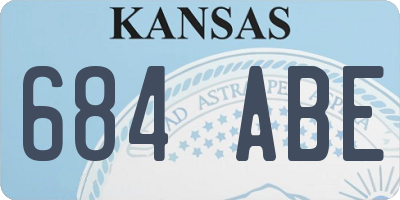 KS license plate 684ABE