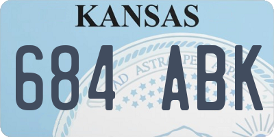 KS license plate 684ABK