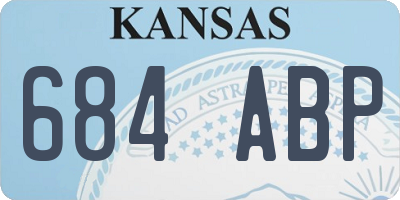 KS license plate 684ABP