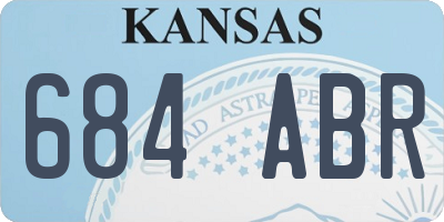 KS license plate 684ABR