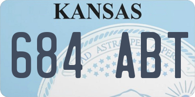 KS license plate 684ABT