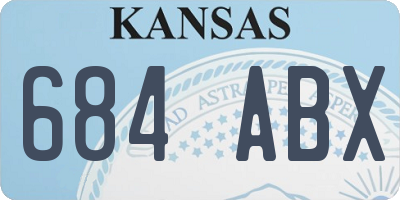 KS license plate 684ABX