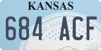 KS license plate 684ACF