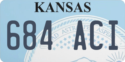 KS license plate 684ACI