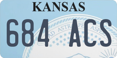 KS license plate 684ACS