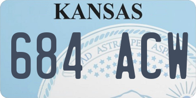 KS license plate 684ACW