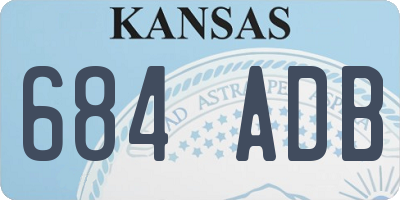 KS license plate 684ADB