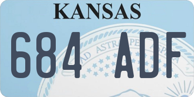 KS license plate 684ADF