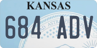 KS license plate 684ADV