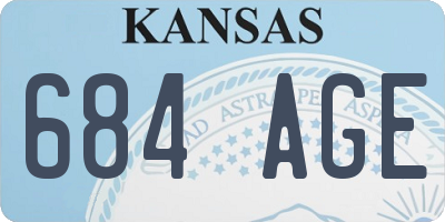 KS license plate 684AGE