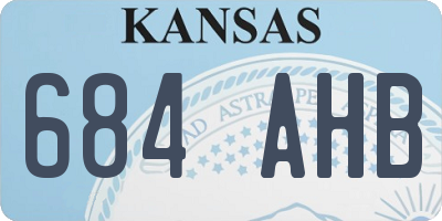 KS license plate 684AHB