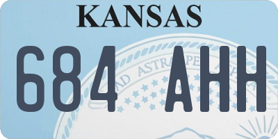 KS license plate 684AHH