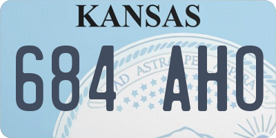 KS license plate 684AHO