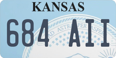 KS license plate 684AII