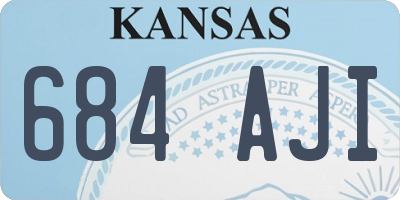 KS license plate 684AJI