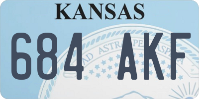 KS license plate 684AKF