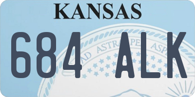 KS license plate 684ALK