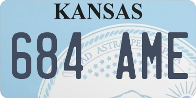 KS license plate 684AME