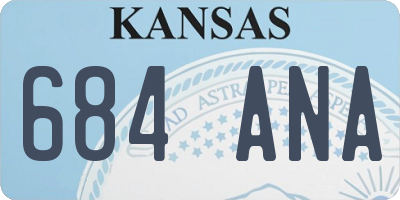 KS license plate 684ANA