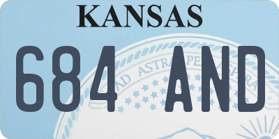 KS license plate 684AND