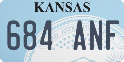 KS license plate 684ANF