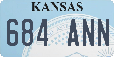 KS license plate 684ANN