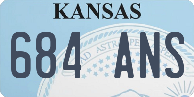 KS license plate 684ANS