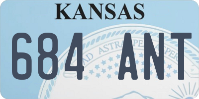 KS license plate 684ANT