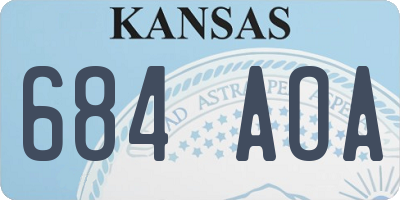 KS license plate 684AOA
