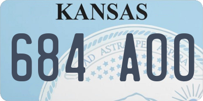 KS license plate 684AOO