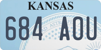 KS license plate 684AOU