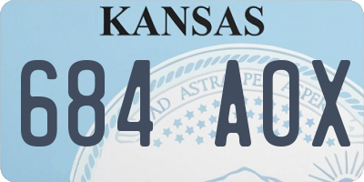 KS license plate 684AOX