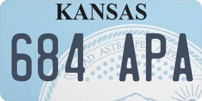 KS license plate 684APA