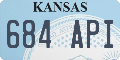 KS license plate 684API
