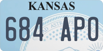 KS license plate 684APO