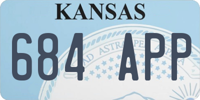 KS license plate 684APP