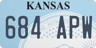 KS license plate 684APW