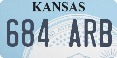 KS license plate 684ARB