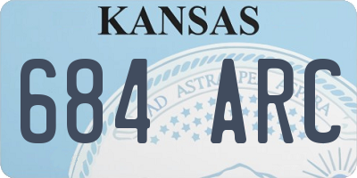 KS license plate 684ARC