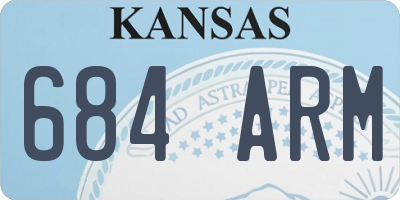 KS license plate 684ARM