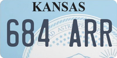 KS license plate 684ARR
